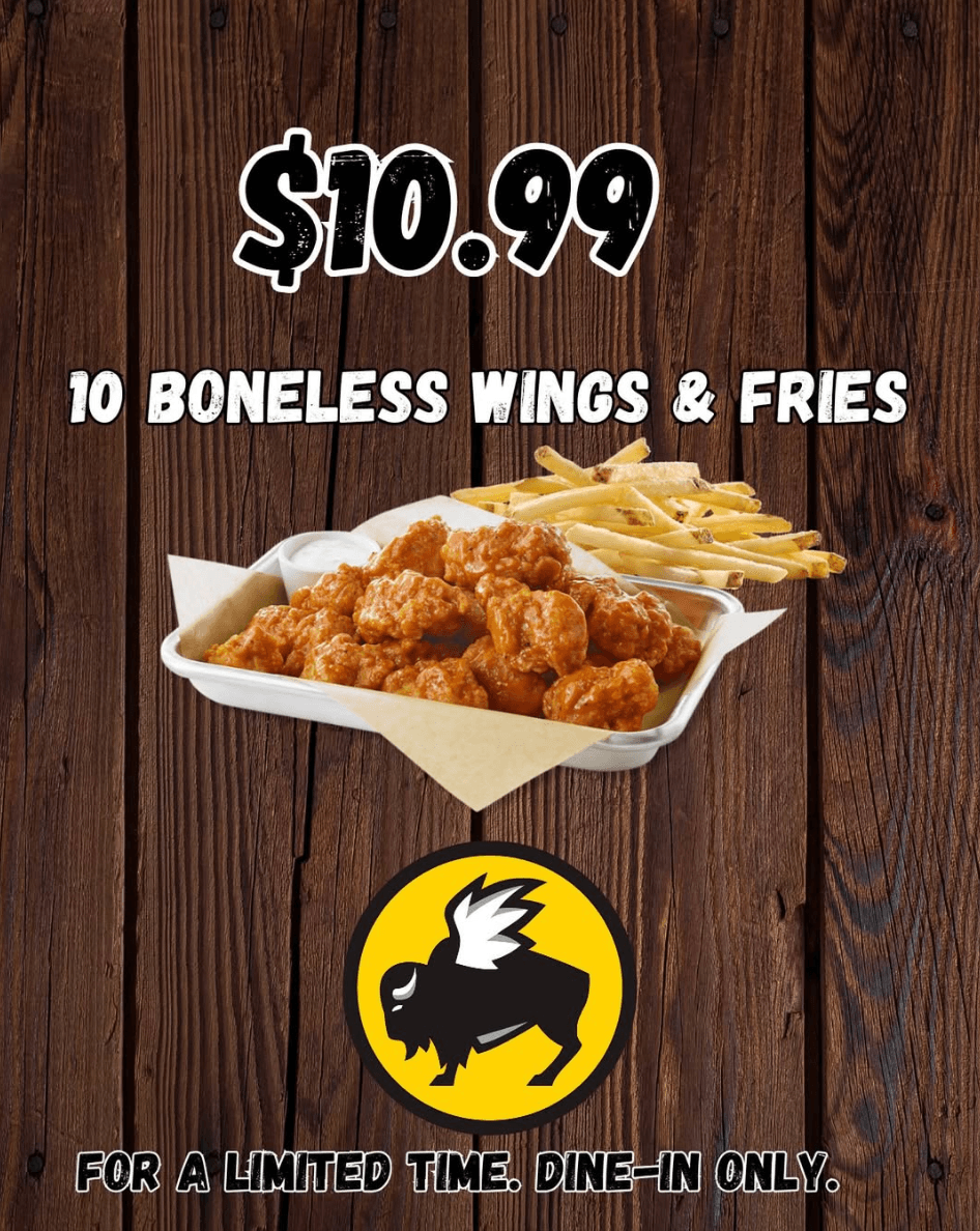 BWW 10 Boneless Wings + Fries
