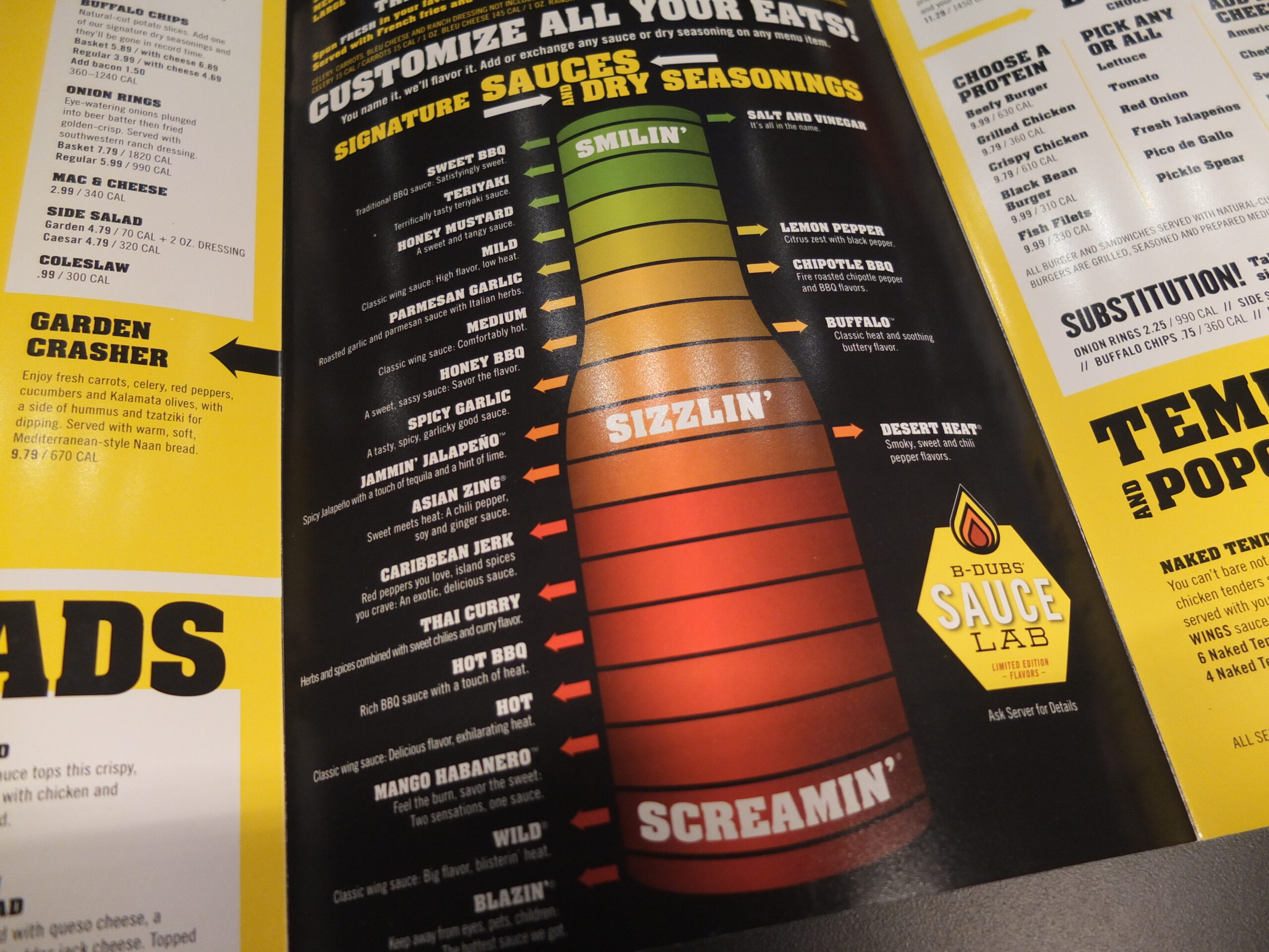 Buffalo Wild Wings Sauce Chart